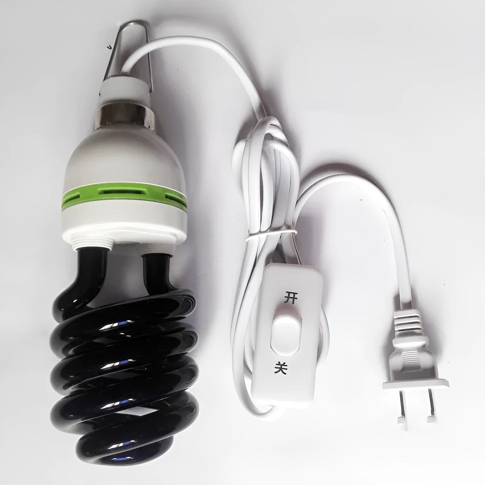 Black outdoor insect trapping light for fish ponds and farms with multiple voltage options