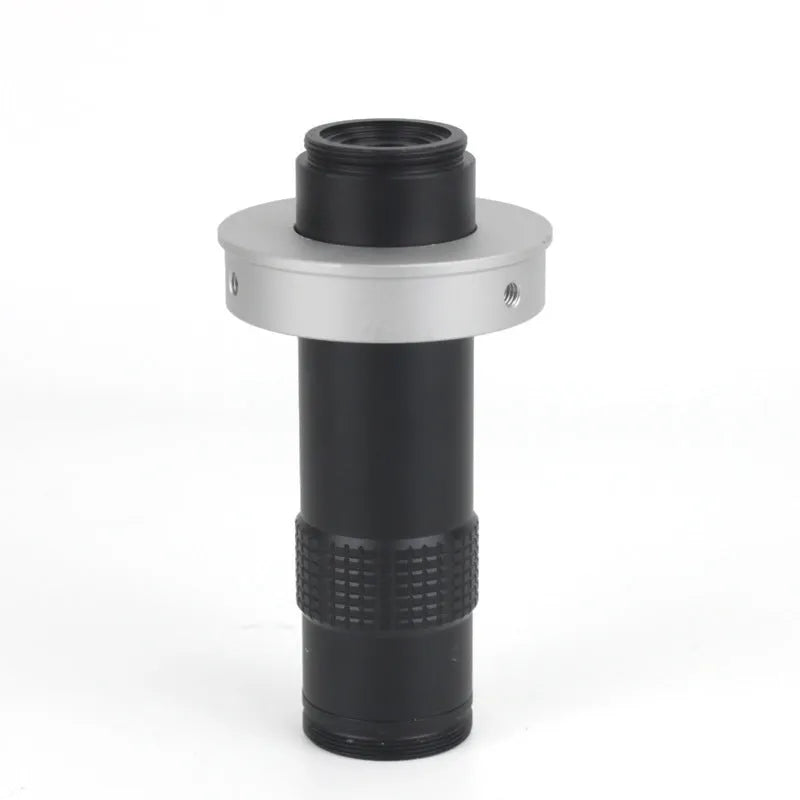 Black industrial camera monocular lens with 30mm diameter for 0.1-1.3X magnification