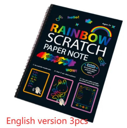 Large format children's scratch art paper with scraper tool for DIY creative painting