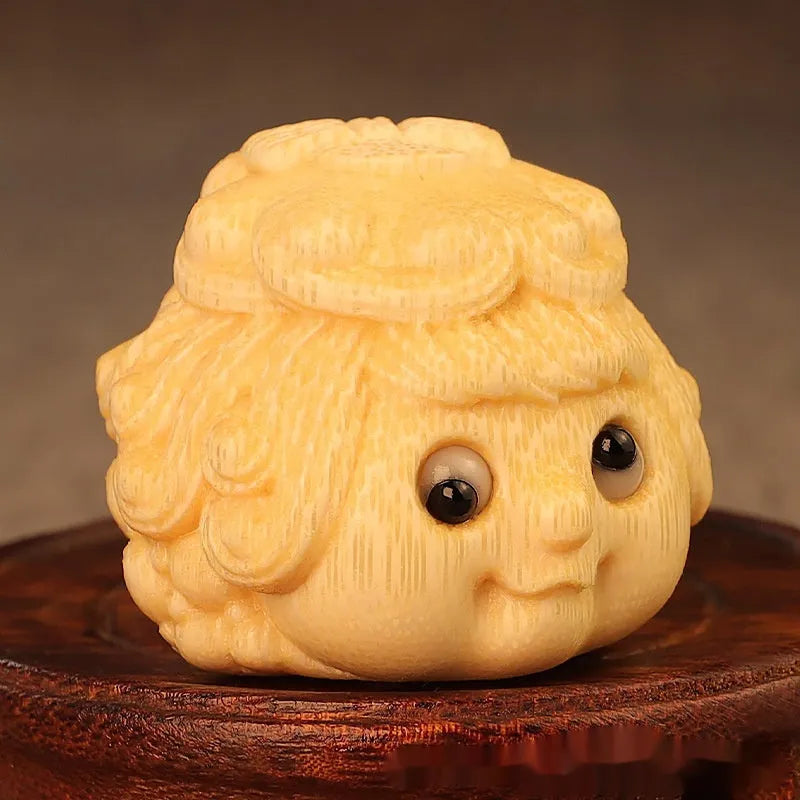 Solid bamboo golden toad princess ornament for household decoration