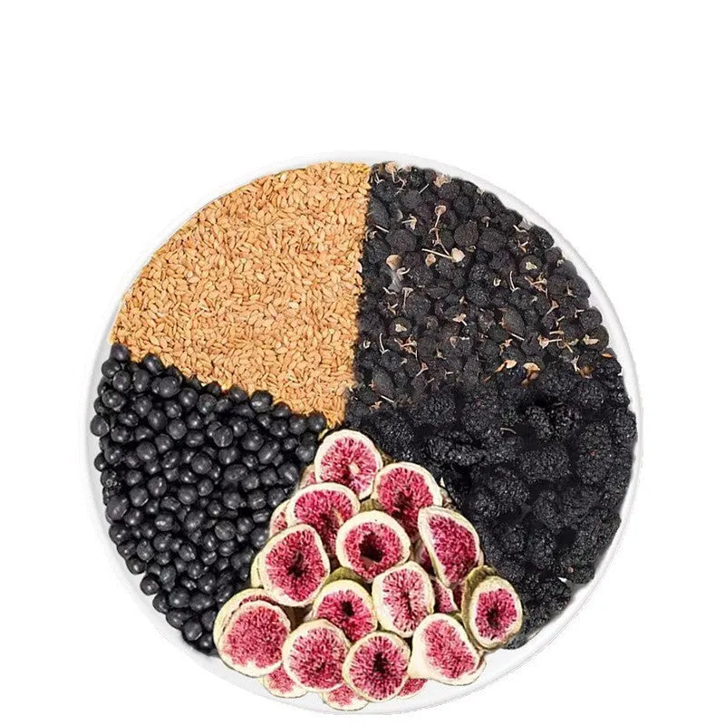 Black Wolfberry Tea Girls Health Care mulberry herbal tea blend in 120g packaging with cup
