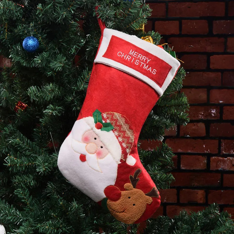 American-style non-woven fabric Christmas stocking pendant in elk, old man, or snowman design