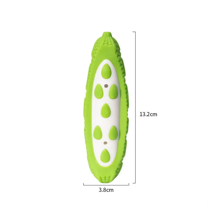 Green natural rubber dog chew toy with meat scent for large breed chewing