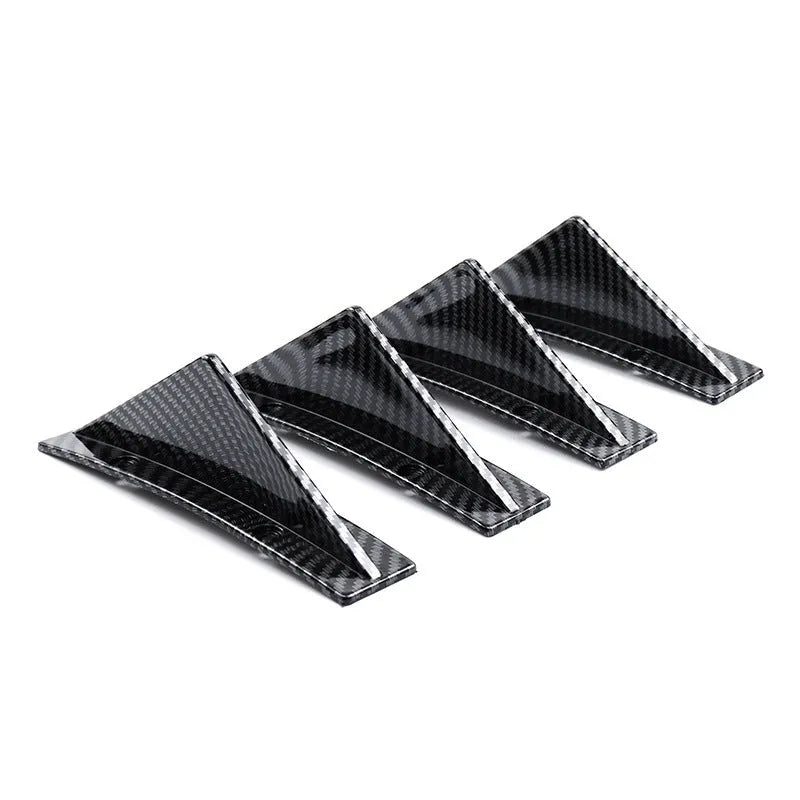 Triangular black ABS rear spoiler for cars with mounting hardware
