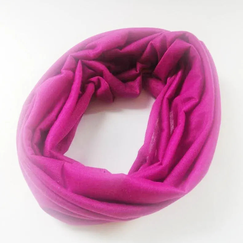 Seamless polyester headscarf for outdoor sports in various colours with free-size design