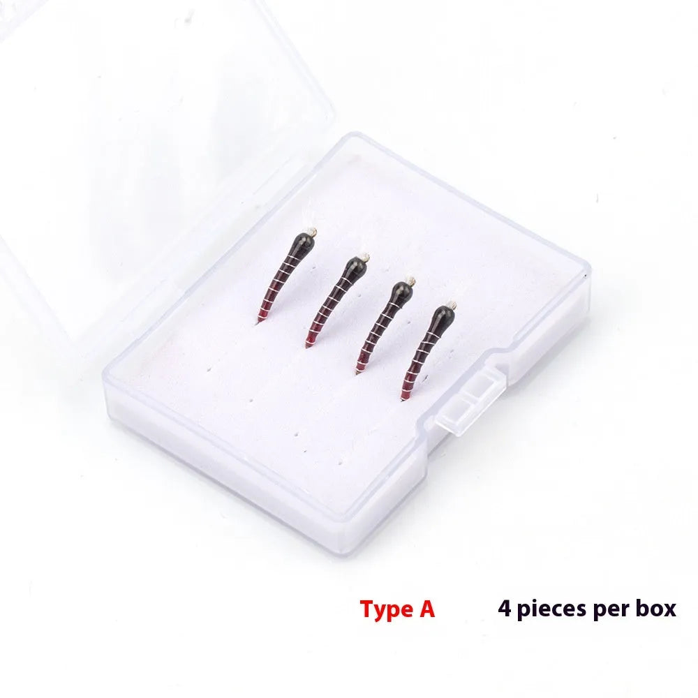 Biomimetic chironomid mosquito larvae lure fishhook bait in box