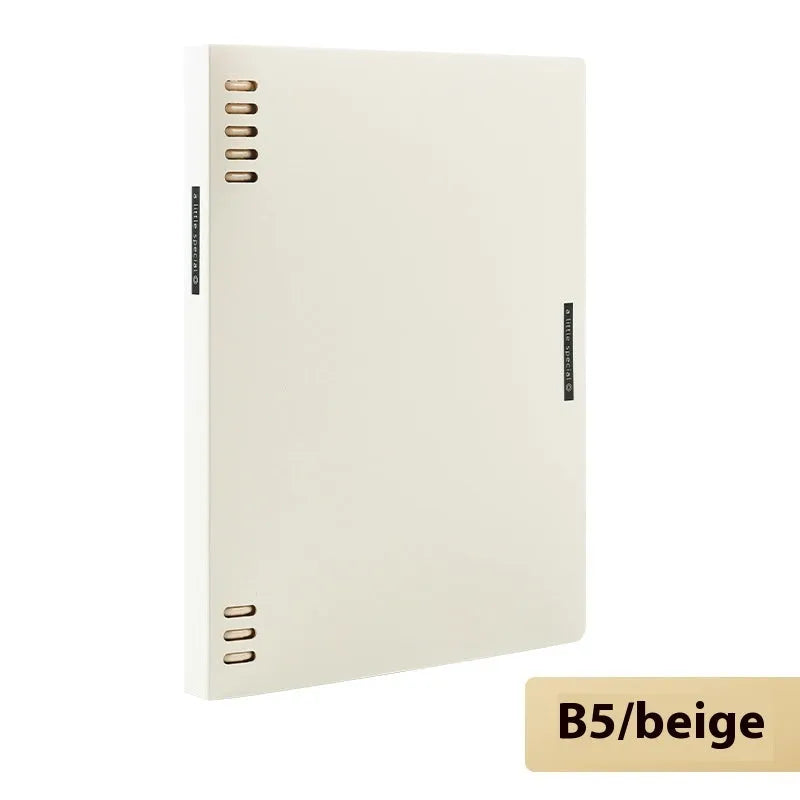 Loose spiral notebook refill with transparent PP cover and raw wood pulp paper in A5 size
