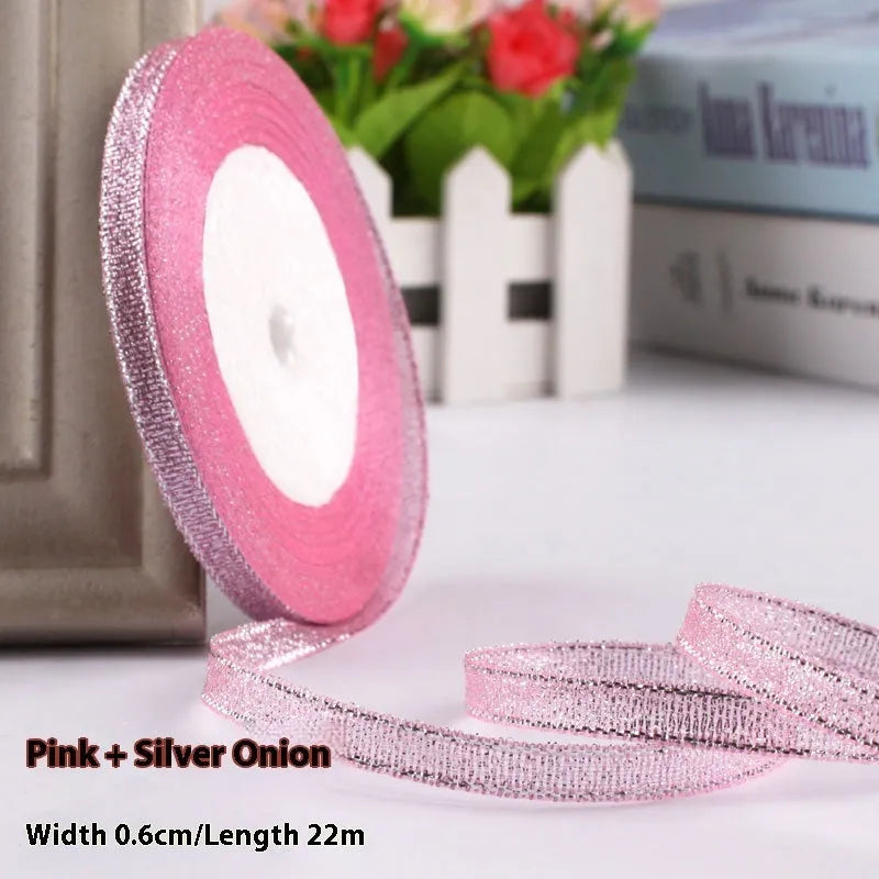 Roll of 0.6cm wide polyester gift ribbon in a choice of colours, with 22 metres per roll.