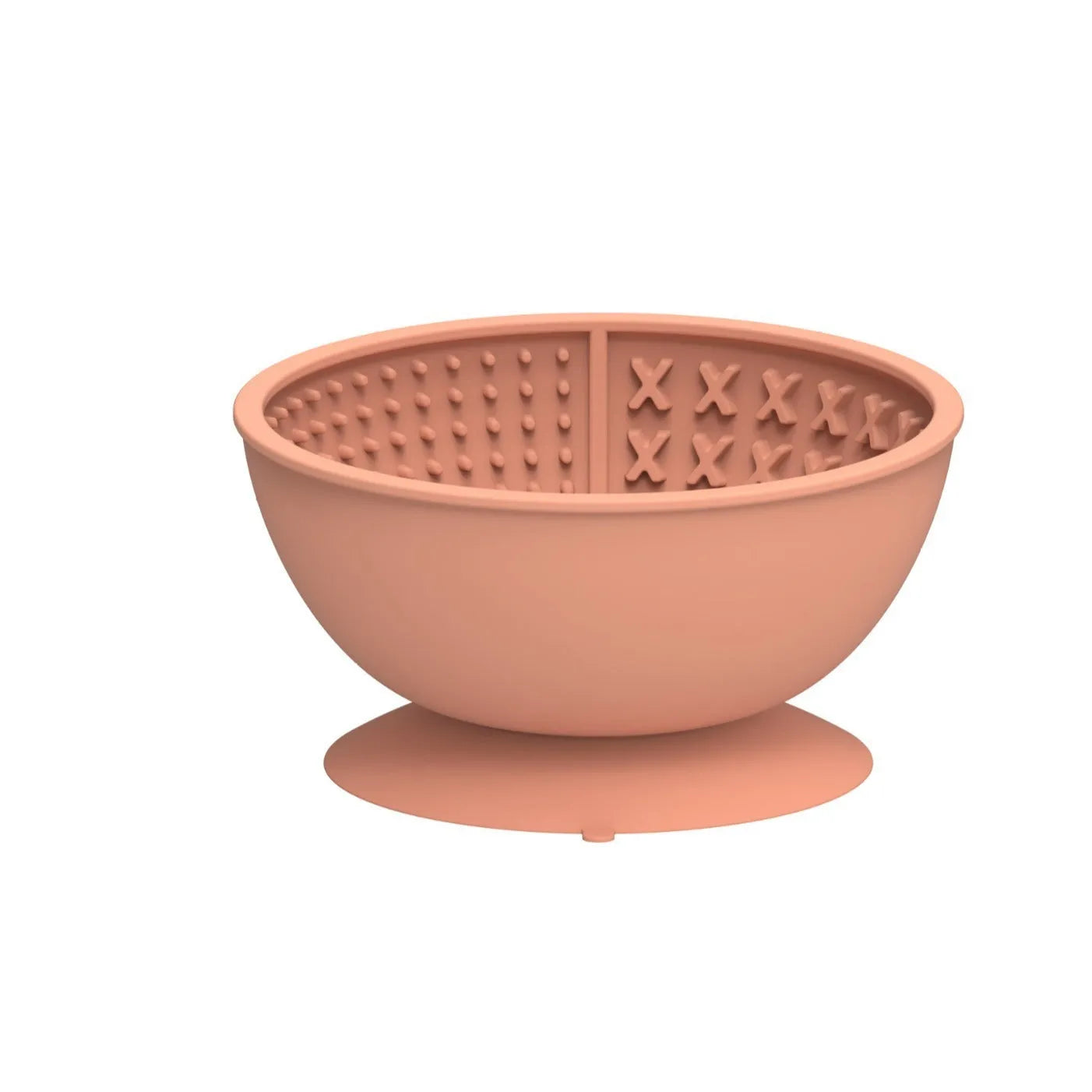 Silicone slow feeder licking mat dog bowl with suction cup base in cyan colour