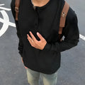 Tide Brand loose bottoming shirt jacket for men, black colour, pullover with round neck and long sleeves