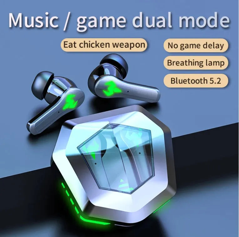Black N35 wireless in-ear gaming Bluetooth headset with private mould earpieces
