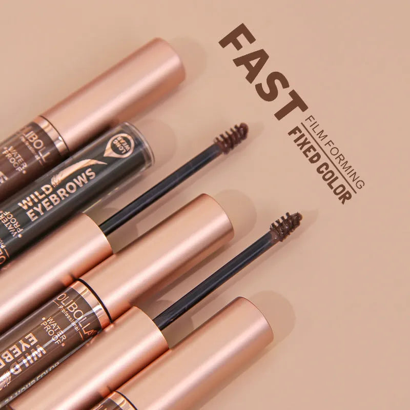 Four colors eyebrow cream long lasting waterproof in pots with colour swatches