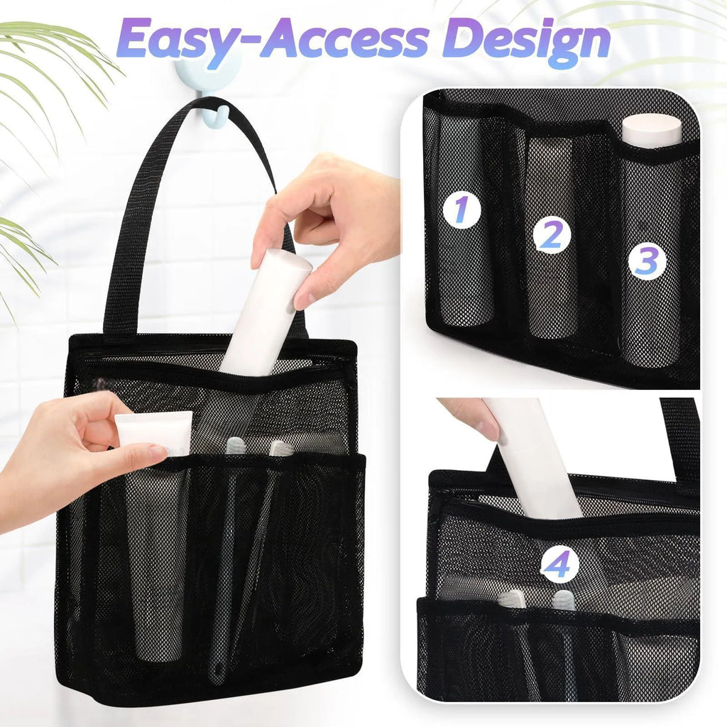 Large black swimming gym bag with mesh pocket and dry wet separation compartments