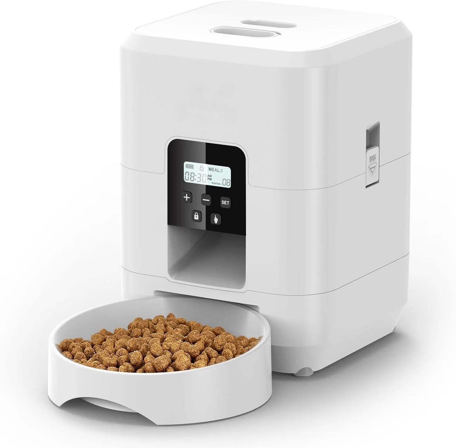 Smart Wi-Fi automatic pet feeder with smartphone app control for cats