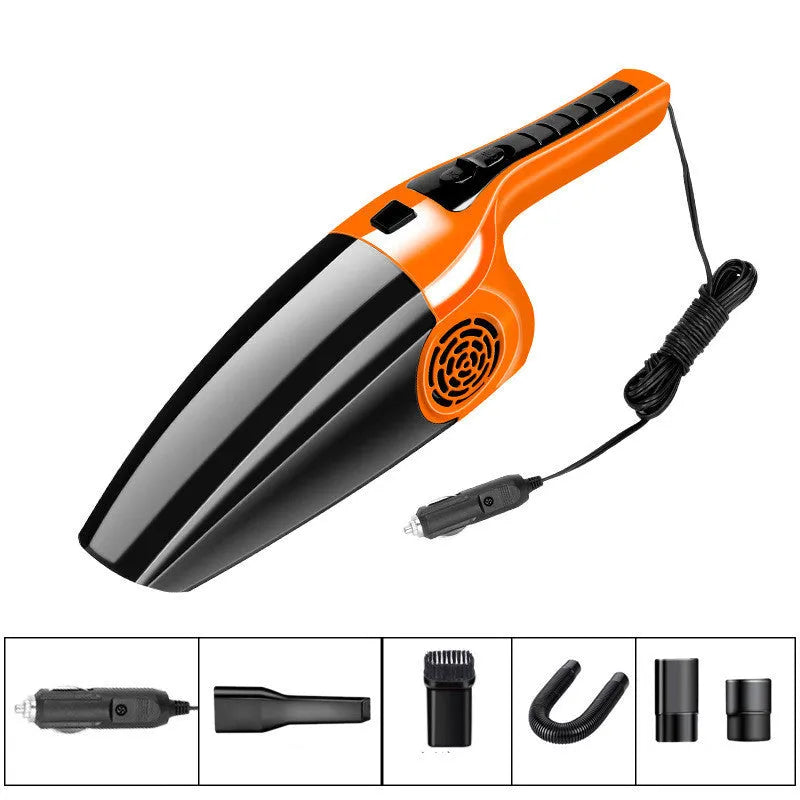 High Power Hypa car vacuum cleaner with cigarette lighter plug in black and orange