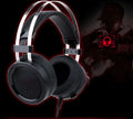 Black wired computer gaming headset with 3.5mm jack and 2-metre cable