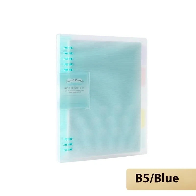 Loose spiral notebook refill with transparent PP cover and raw wood pulp paper in A5 size