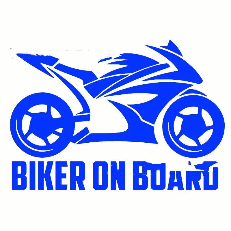 Reflective motorcycle silhouette safety sticker on PET material in various colours.
