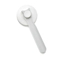 Blue self-cleaning slicker brush for dogs and cats on a white background, showing ergonomic rubber handle.