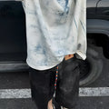 Korean style loose fit round neck t-shirt with creative printing effects in multiple sizes