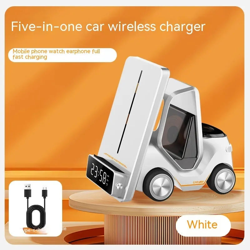 15W wireless fast charging phone bracket in grey, orange, white, or yellow colour.