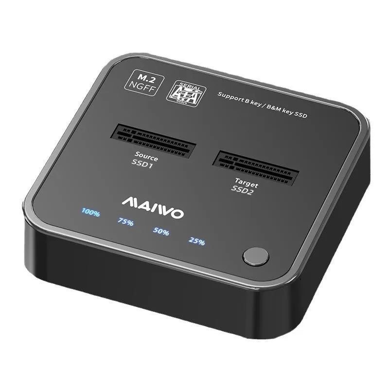 MAIWO K3016 M.2 Solid State Hard Disk Dock and copier unit with cables and power adapter.