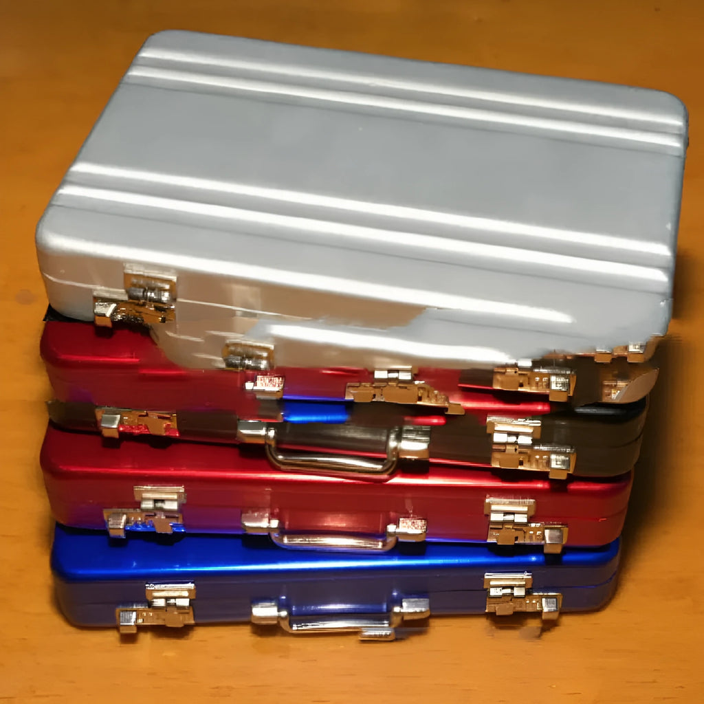 Aluminium alloy metal card holder in red, blue, black, silver, pink, or gold.