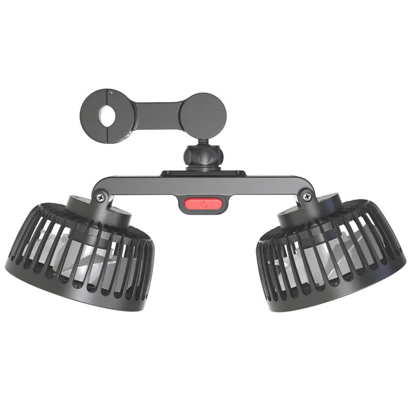 Black car USB rear pillow single head fan F4207 with PP plastic construction for 12V/24V vehicles