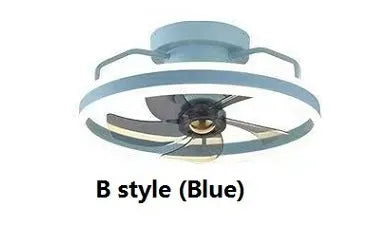 Modern simple ceiling fan lamp with light, 50cm diameter, shown in a selection of colours.