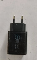 18W USB-C PD fast charger in black bare metal finish with US plug for smartphone charging