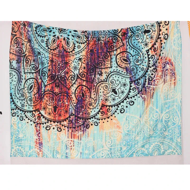 Sevenstars bohemian mandala tapestry with colourful floral print in 100x150cm size