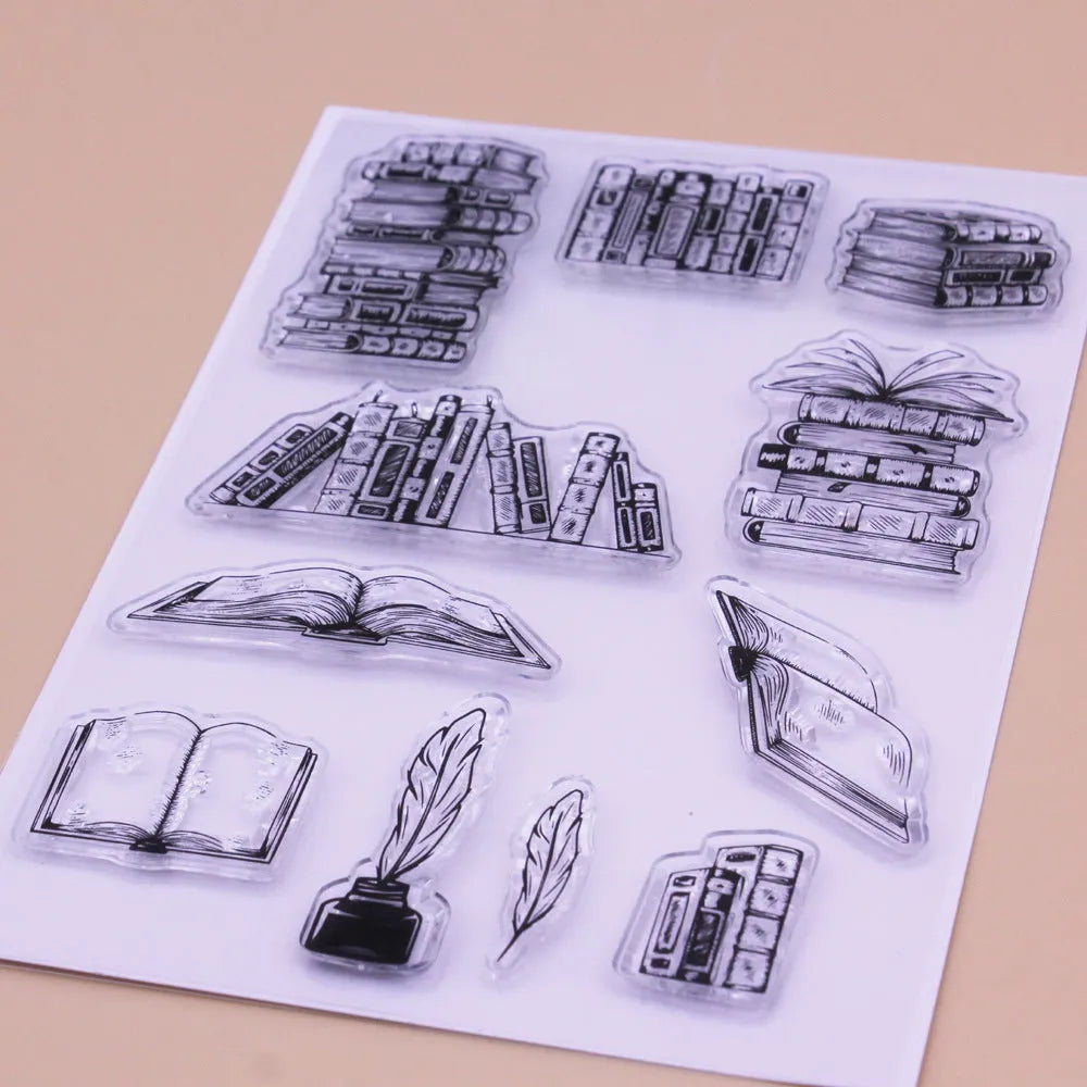 Transparent silicone stamp with Seal pattern design for hand account details on greeting cards