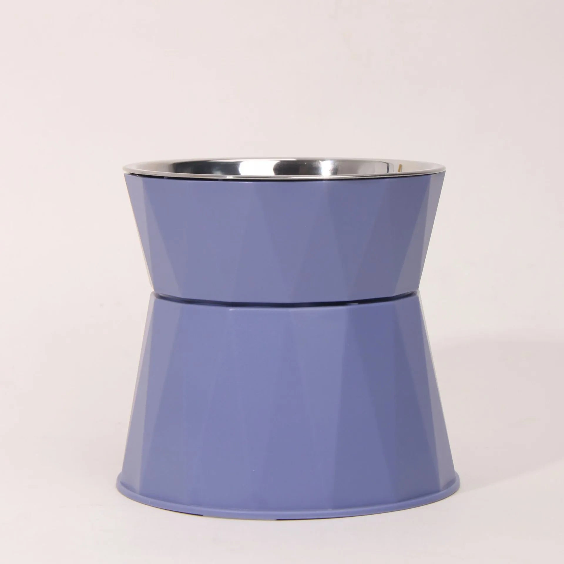 High foot pet stainless steel bowl for cats in blue, pink, and white colour options