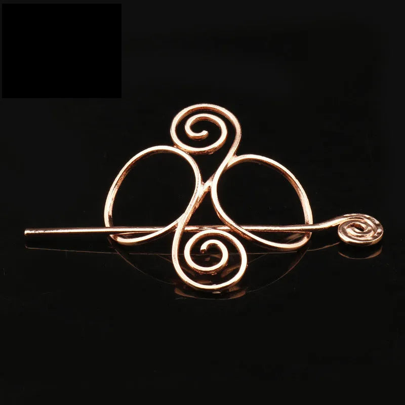 Metal hair clip retro plug-in hairpin vintage alloy geometric headdress