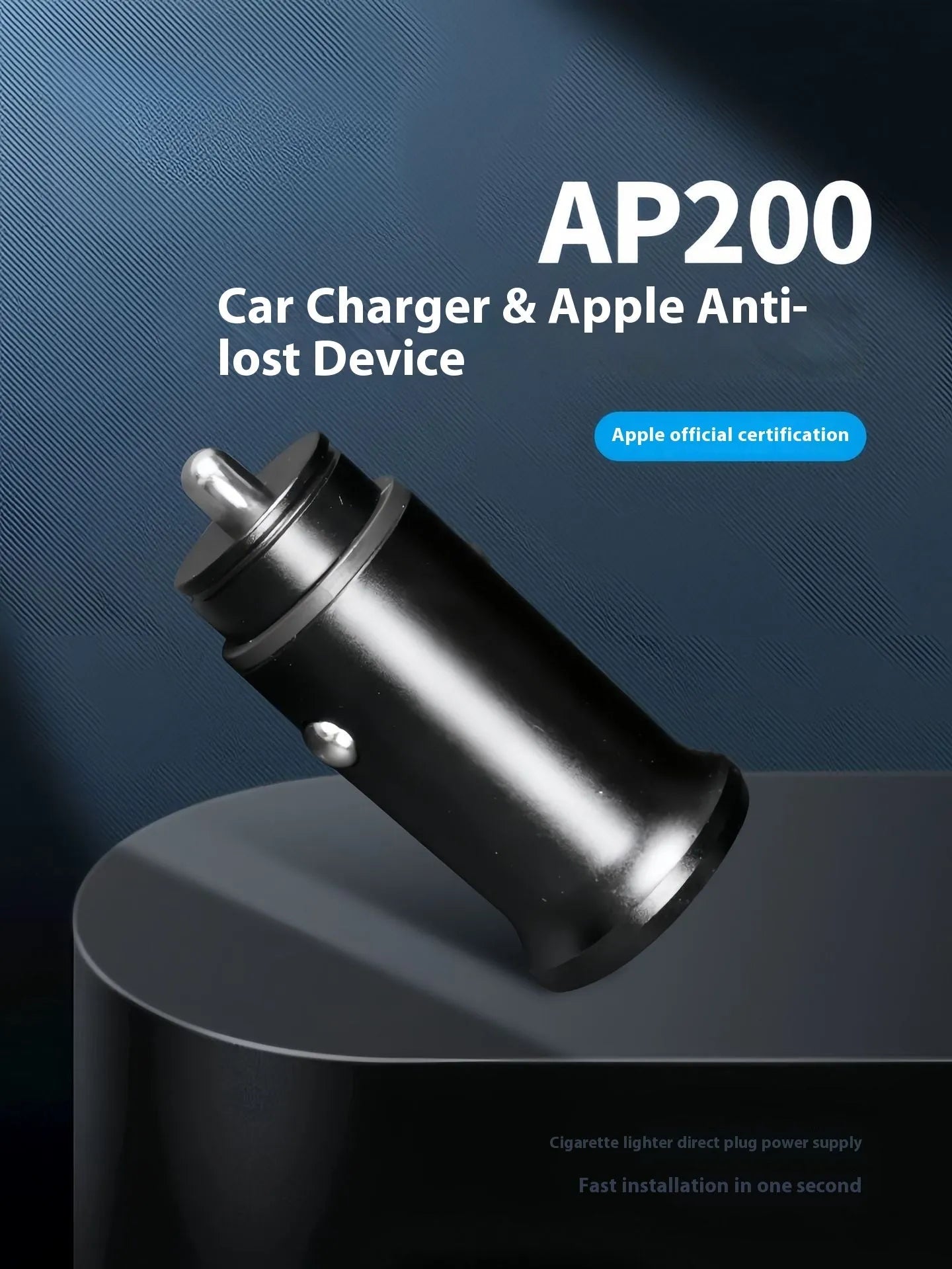 Black ABS plastic car charger GPS locator device for vehicle tracking.