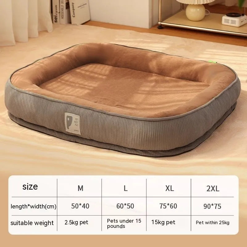 Home winter warm plush dog bed in light grey with deep nest shape and raised rim