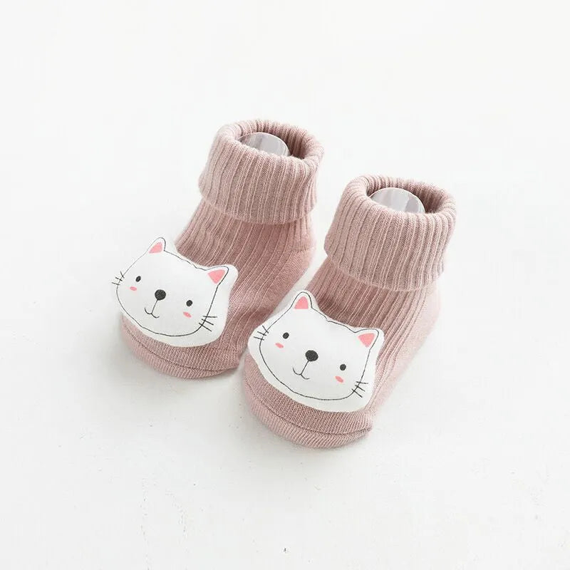 Baby non-slip dispensing glue socks in combed cotton for children floor use