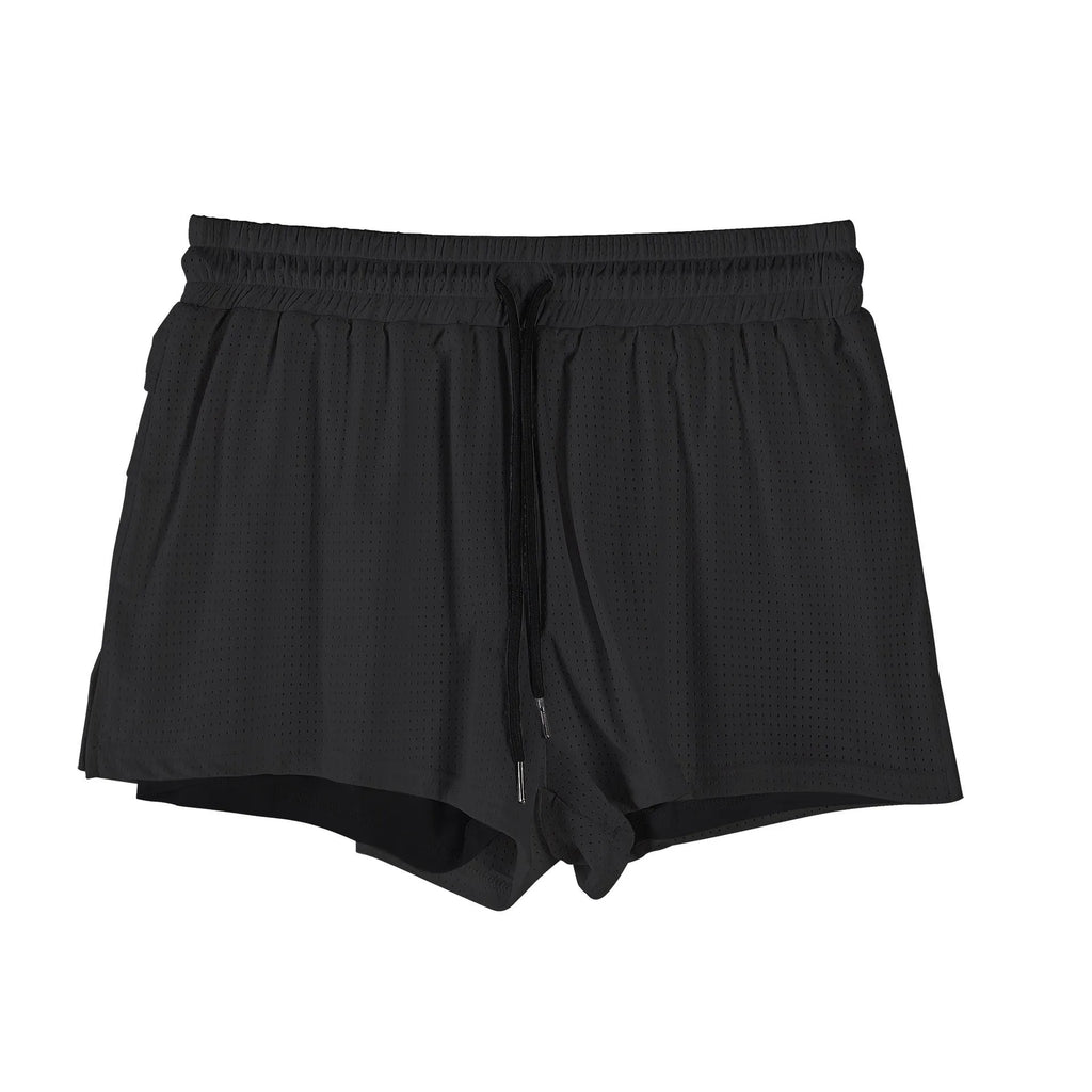 Men's quick-drying nylon shorts in white and black colours with sport leisure styling