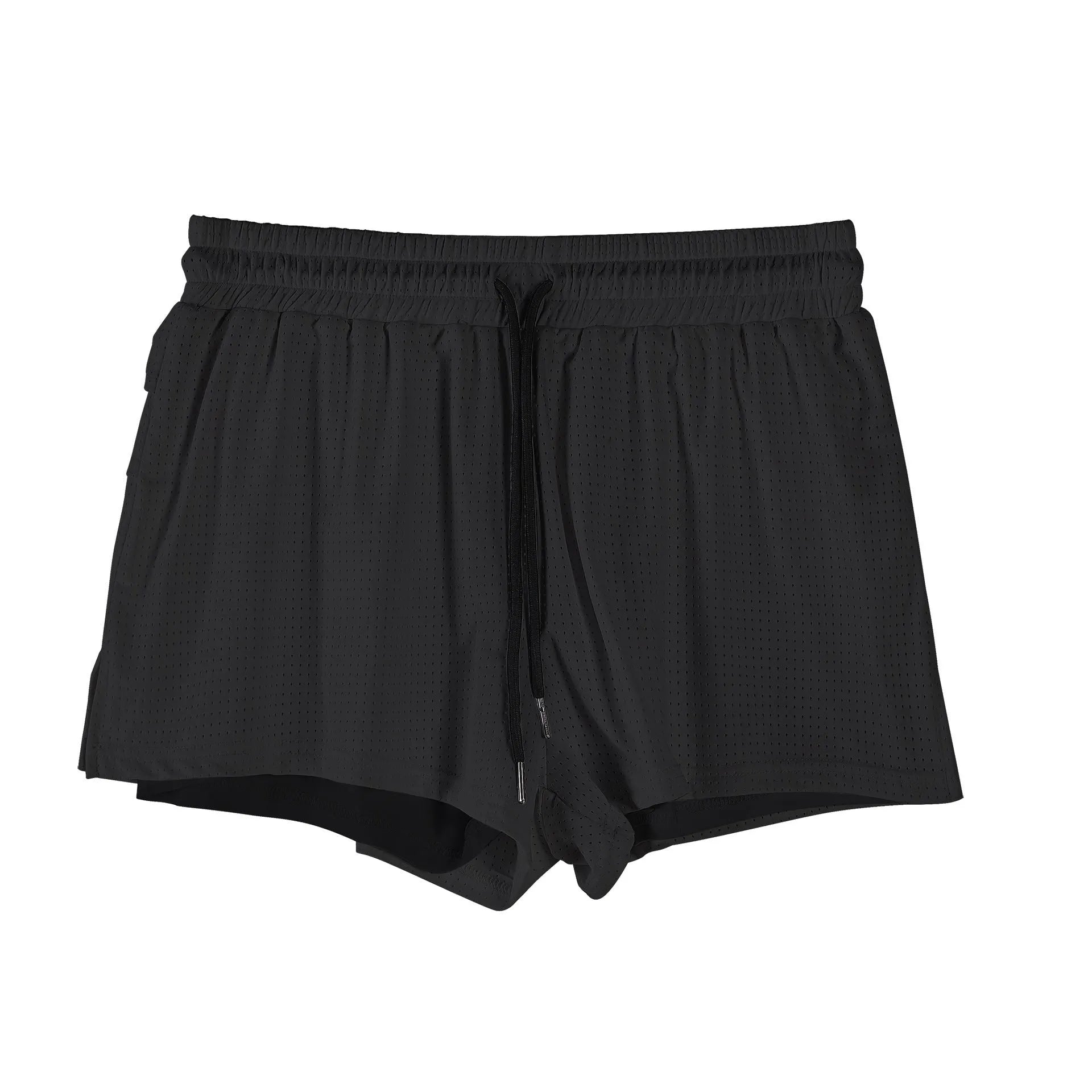 Men's quick-drying nylon shorts in white and black colours with sport leisure styling
