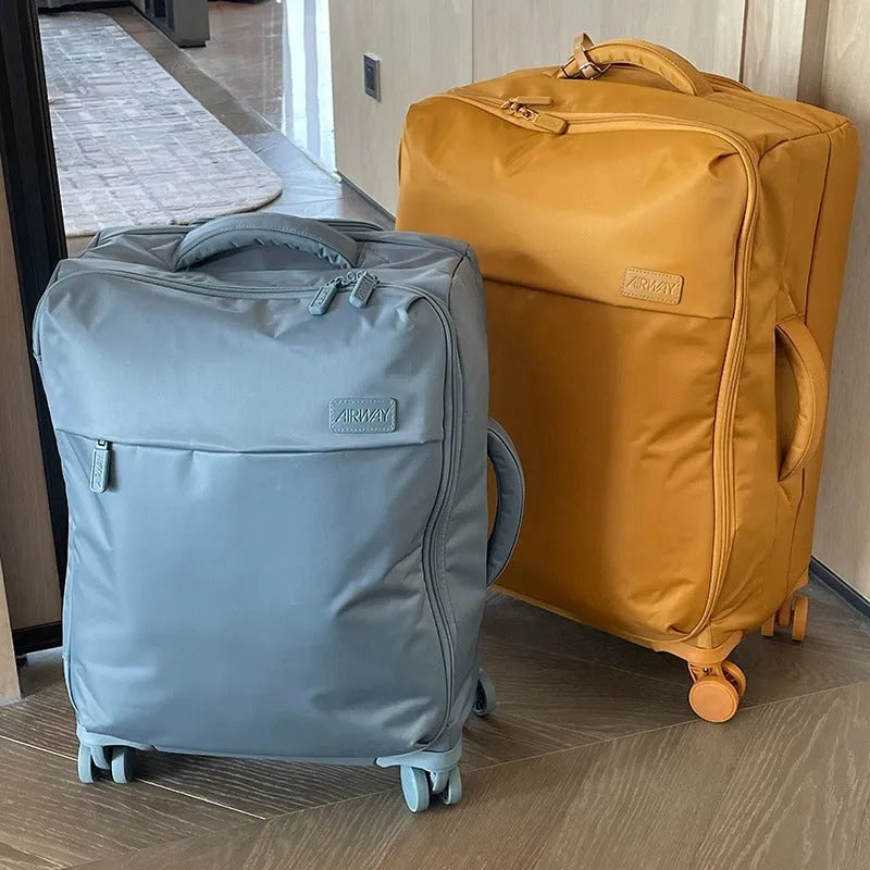 Waterproof Oxford cloth suitcase with universal wheels in bluestone green colour