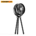HOMEFISH F2 automatic shake head fan with LED light on removable bracket