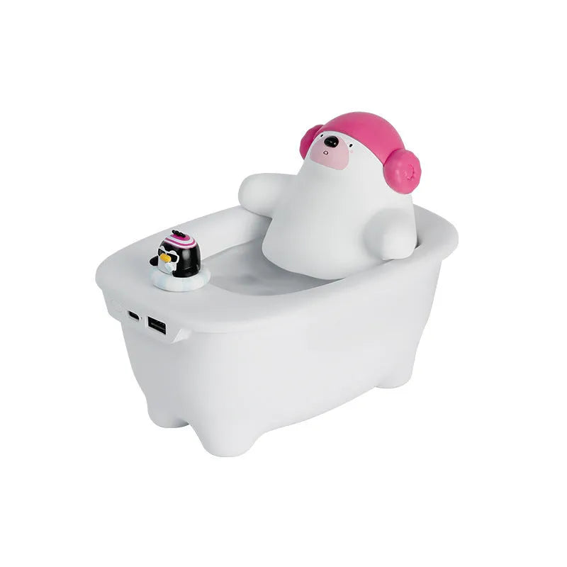 White desktop USB air humidifier with large water tank and control buttons.