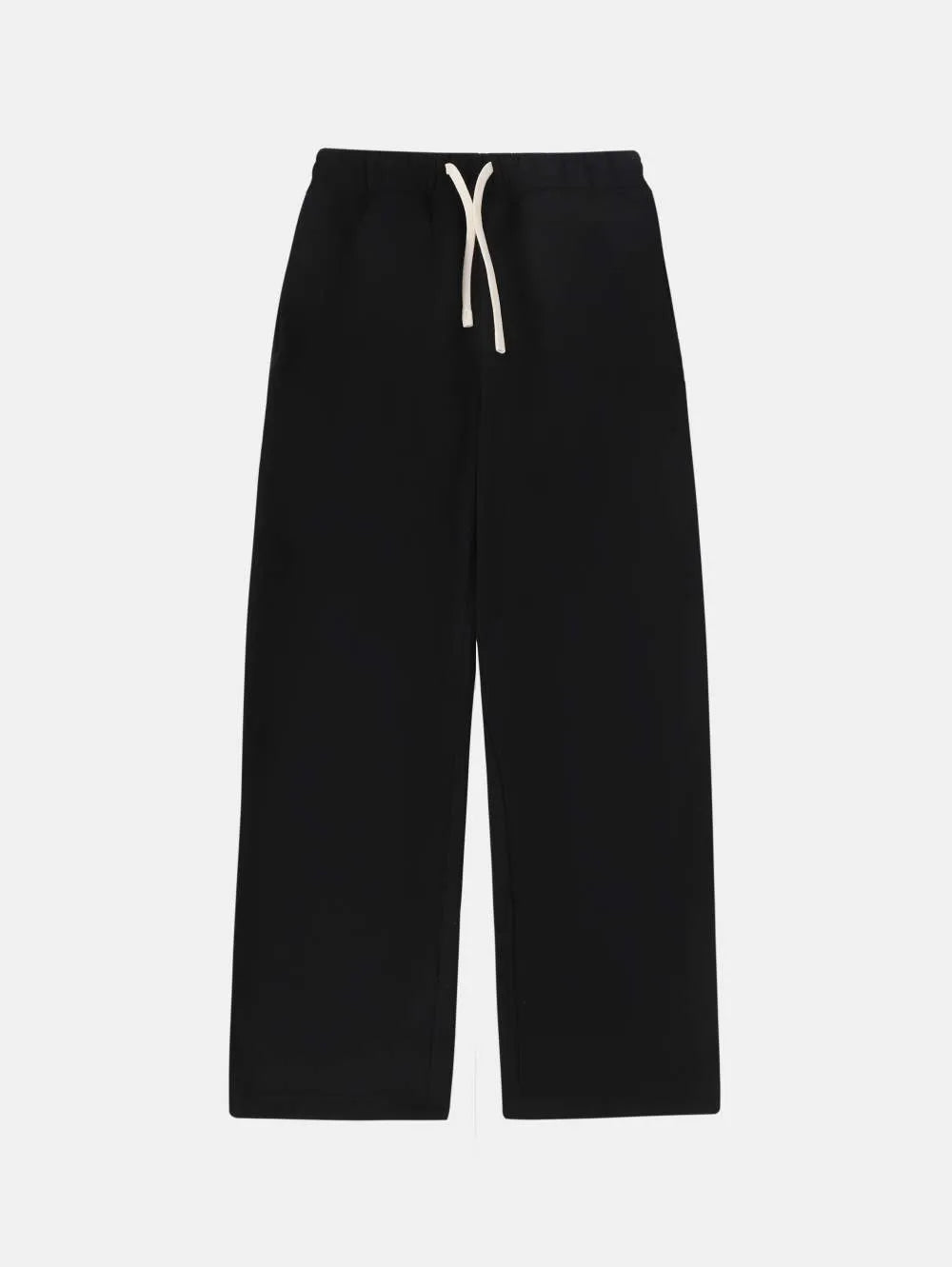 Men's grey fleece-lined sweatpants with drawstring waistband and loose fit design