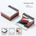 3D sticky notes paper carving pad with Qingshui Temple design and Christmas Train coloured cover