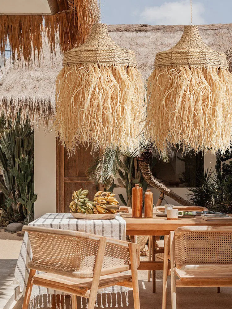 50cm diameter retro restaurant chandelier with woven willow and wild vetch construction