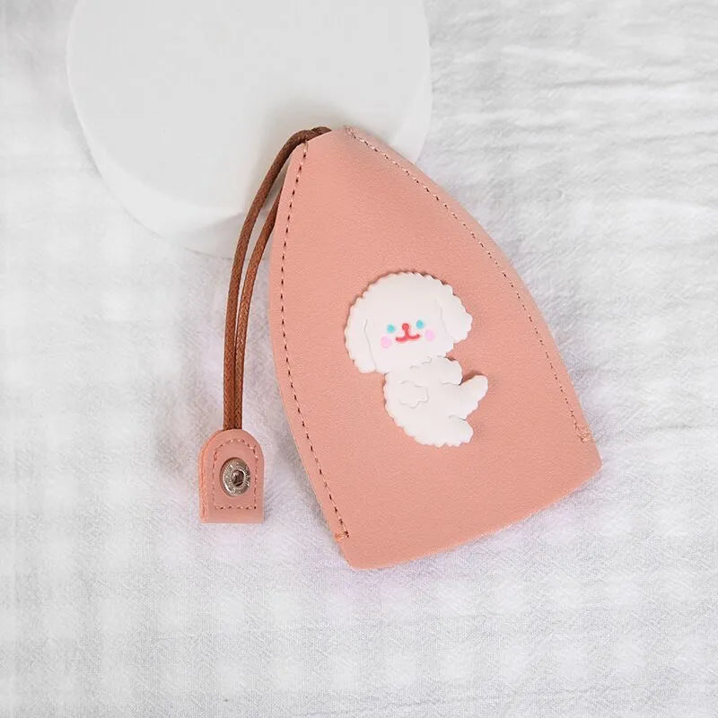 Cartoon design PU leather pull-out car key protector case showing colourful patterns