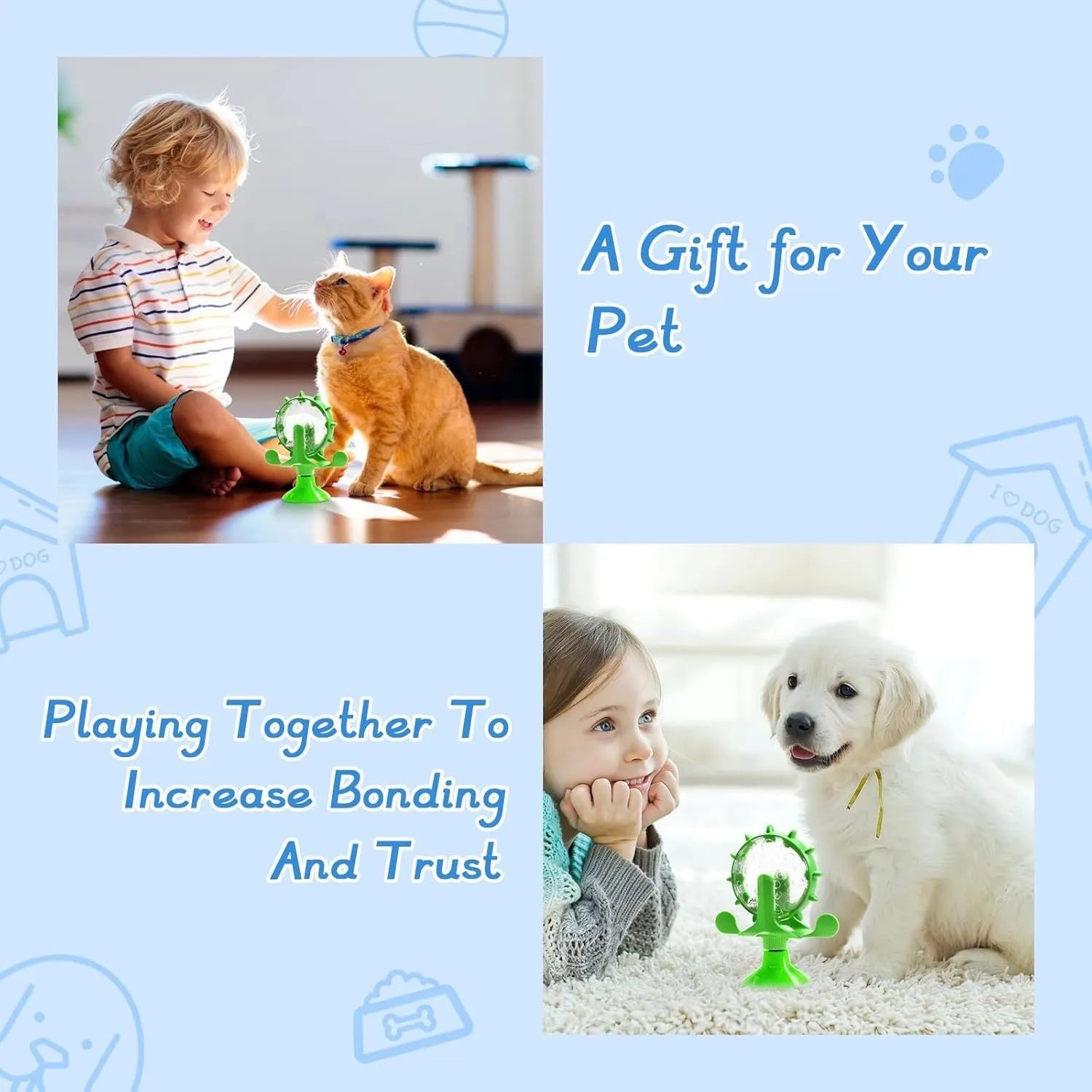 Interactive cat puzzle toy slow feeder with spinner and suction cup base in multiple colours