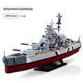Battleship Bismarck and aircraft carrier building blocks set in Xiaoluban 1102 colour, compatible with Lego, for ages 7-14