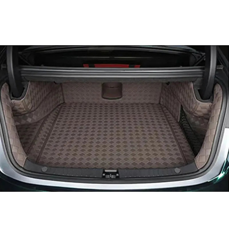 Tesla Model 3 leather boot liner in black with buckle fastening system