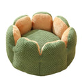 Cactus petal shape pet bed in plush material with sheltered design and non-slip base
